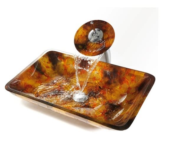 rectangular glass basin